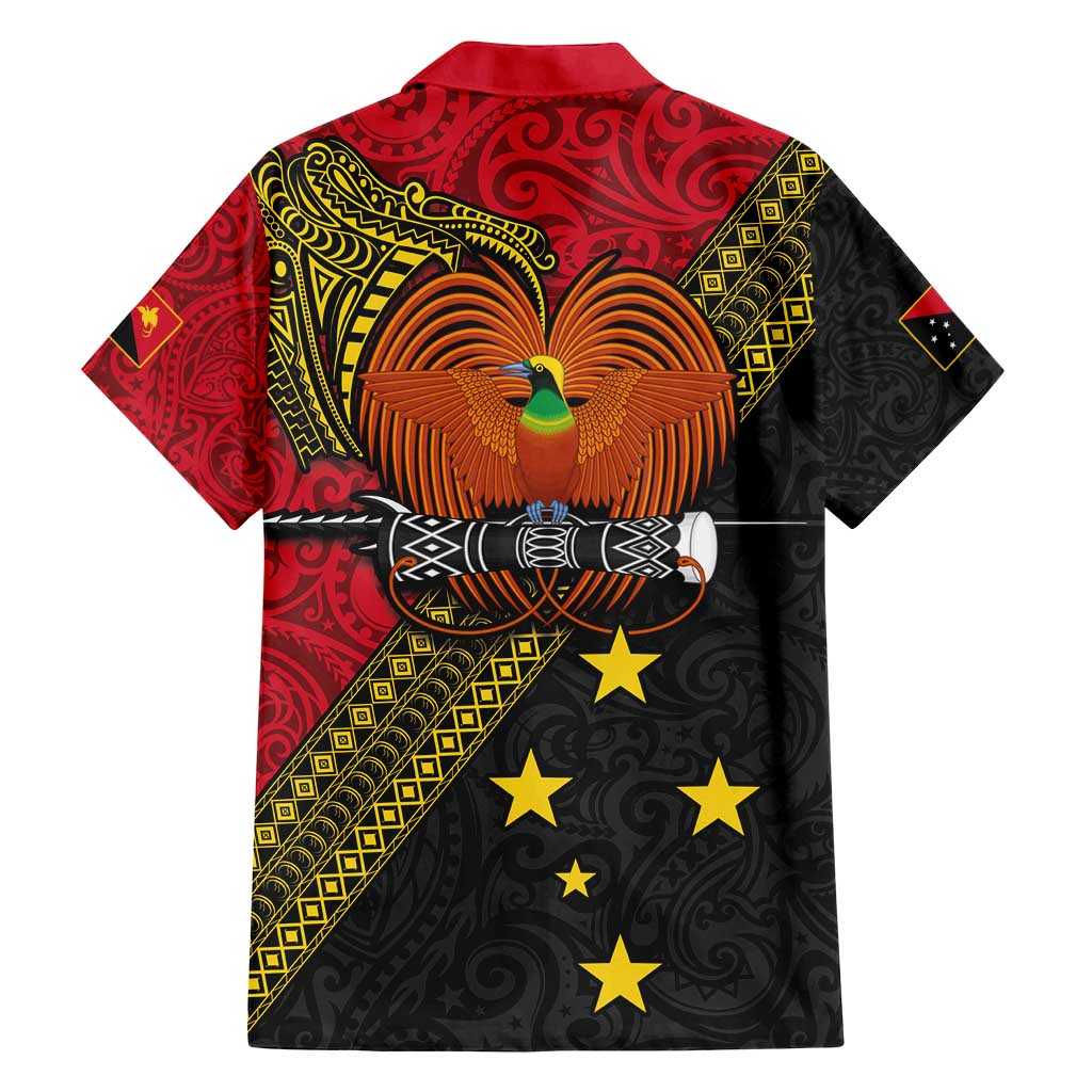 Papua New Guinea Goroka Show Family Matching Summer Maxi Dress and Hawaiian Shirt Bird-of-paradise and Melanesian Tattoo Pattern LT03 - Polynesian Pride