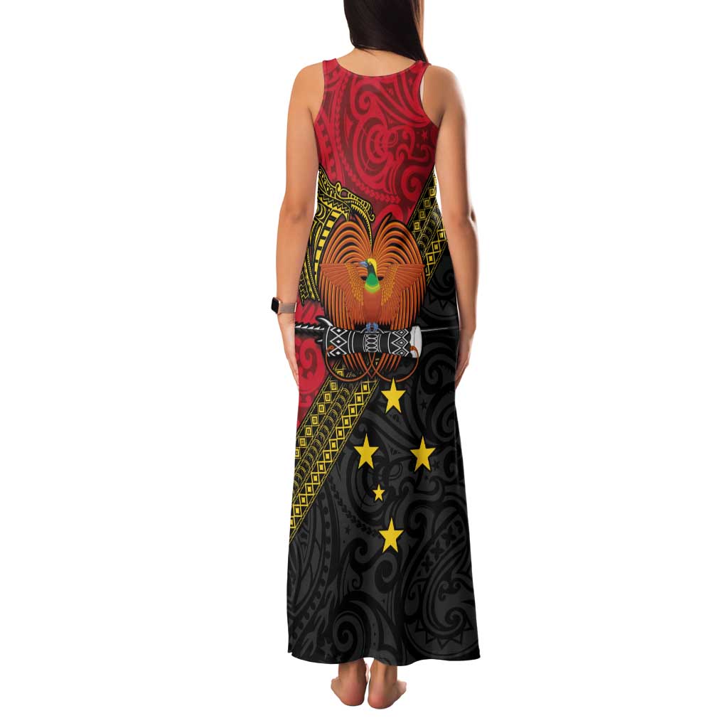 Papua New Guinea Goroka Show Family Matching Tank Maxi Dress and Hawaiian Shirt Bird-of-paradise and Melanesian Tattoo Pattern LT03 - Polynesian Pride
