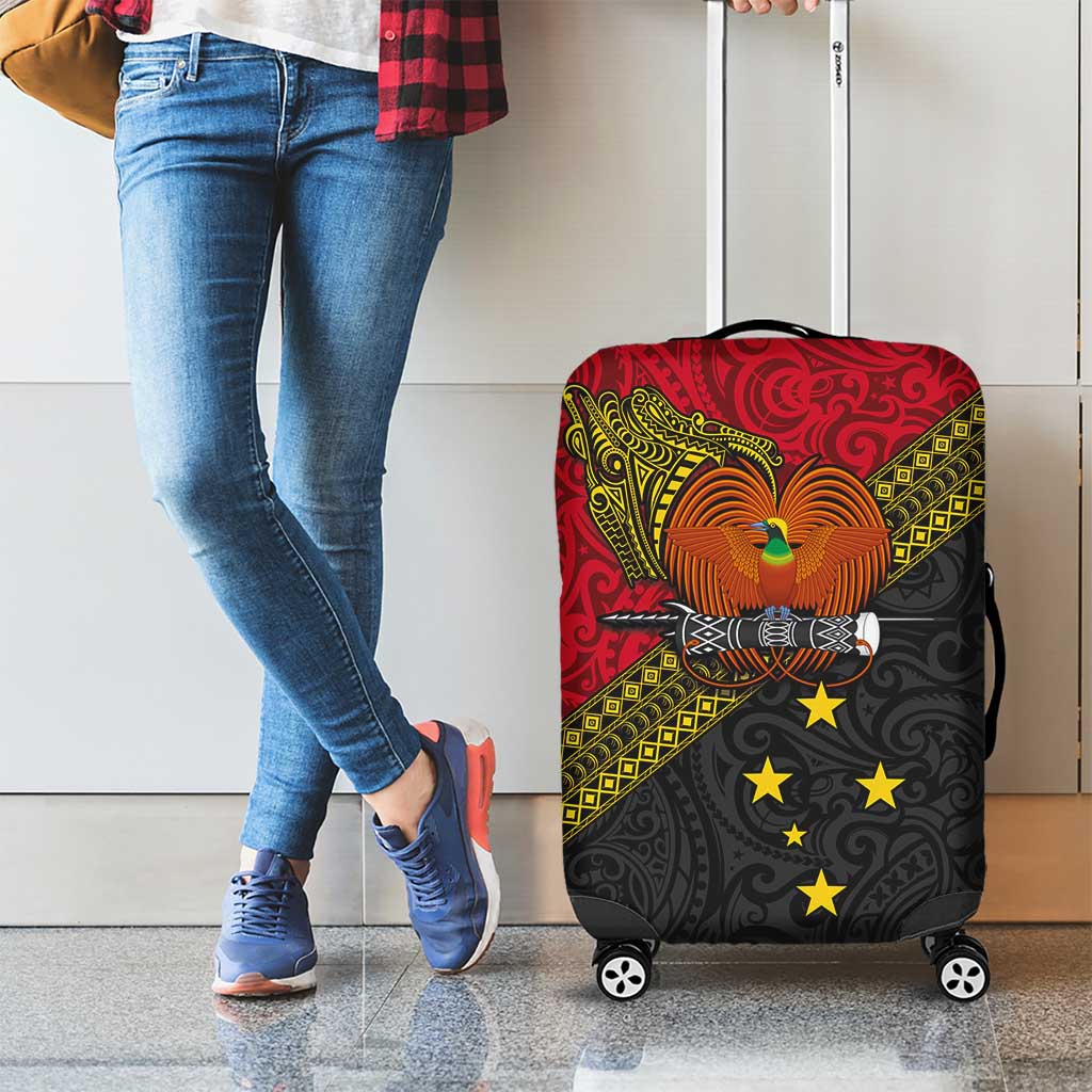 Papua new Guinea Goroka Show Luggage Cover Bird-of-paradise and Melanesian Tattoo Pattern