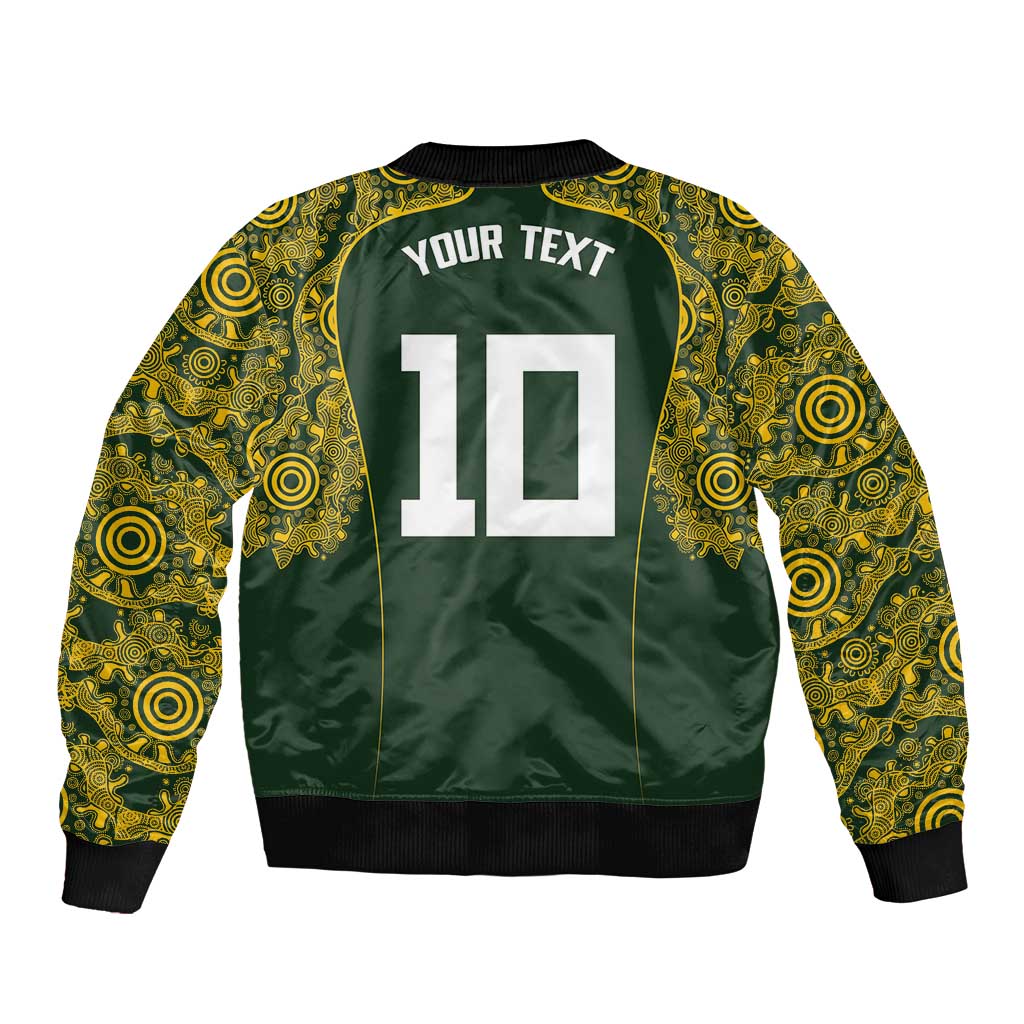 Australia Rugby Custom Bomber Jacket Aboriginal Art Sporty Style - Polynesian Pride