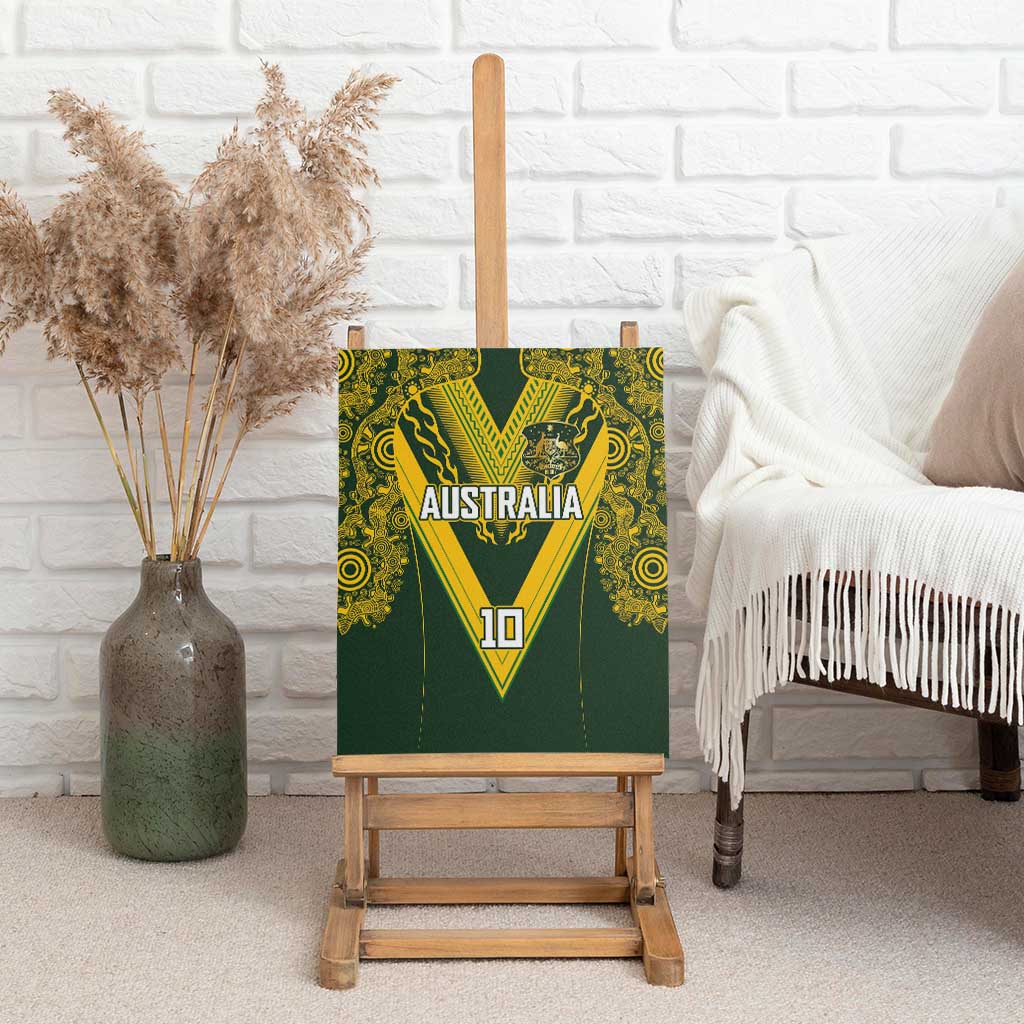 Australia Rugby Custom Canvas Wall Art Aboriginal Art Sporty Style - Polynesian Pride
