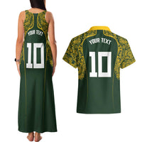 Australia Rugby Custom Couples Matching Tank Maxi Dress and Hawaiian Shirt Aboriginal Art Sporty Style - Polynesian Pride