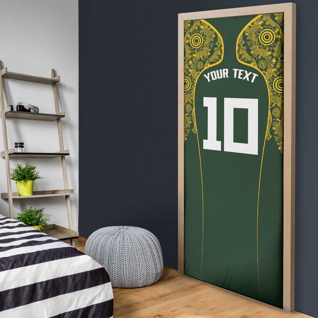 Australia Rugby Custom Door Cover Aboriginal Art Sporty Style - Polynesian Pride