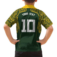 Australia Rugby Custom Family Matching Long Sleeve Bodycon Dress and Hawaiian Shirt Aboriginal Art Sporty Style LT03 - Polynesian Pride
