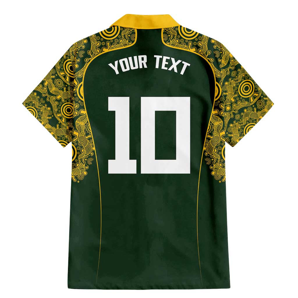Australia Rugby Custom Family Matching Mermaid Dress and Hawaiian Shirt Aboriginal Art Sporty Style LT03 - Polynesian Pride