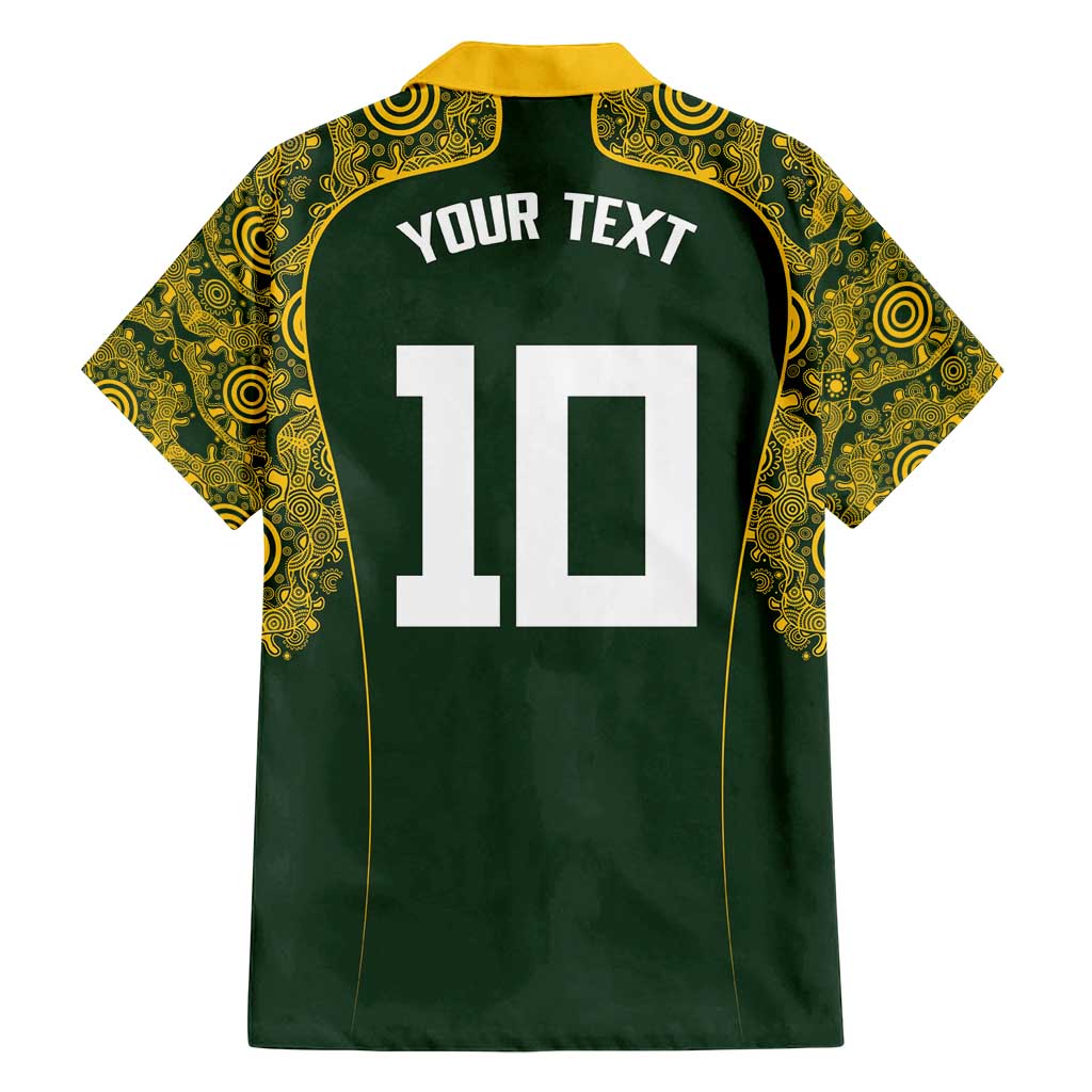 Australia Rugby Custom Family Matching Tank Maxi Dress and Hawaiian Shirt Aboriginal Art Sporty Style LT03 - Polynesian Pride