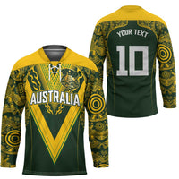 Australia Rugby Custom Hockey Jersey Aboriginal Art Sporty Style - Polynesian Pride