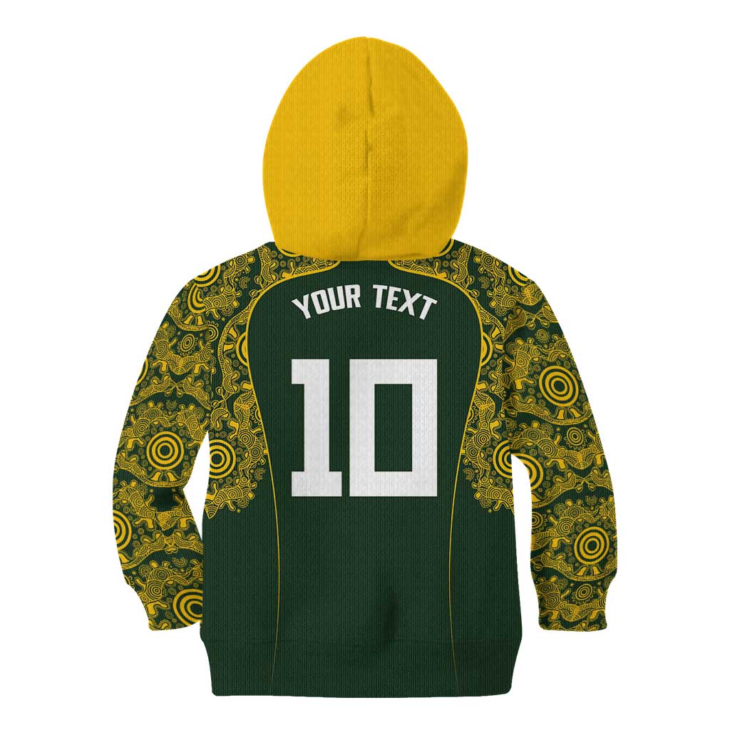 Australia Rugby Custom Kid Hoodie Aboriginal Art Sporty Style - Polynesian Pride