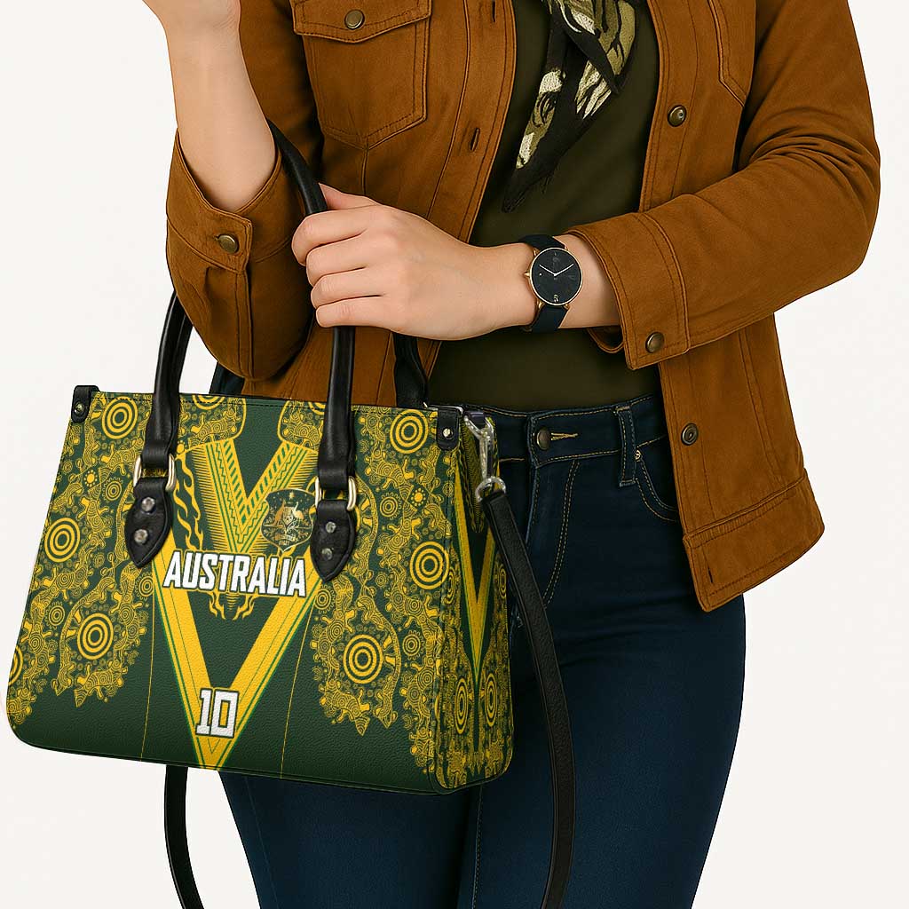 Australia Rugby Custom Leather Bag Aboriginal Art Sporty Style - Polynesian Pride