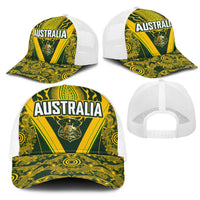 Australia Rugby Mesh Trucker Cap Aboriginal Art Sporty Style - Polynesian Pride