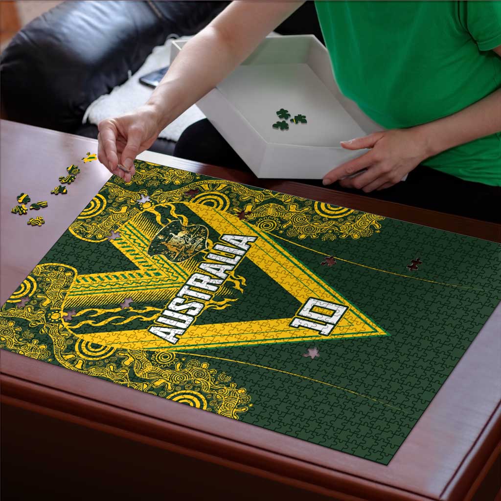 Australia Rugby Custom Puzzle Aboriginal Art Sporty Style - Polynesian Pride