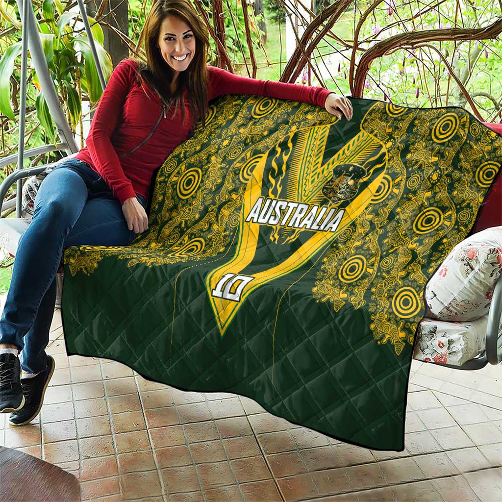 Australia Rugby Custom Quilt Aboriginal Art Sporty Style - Polynesian Pride