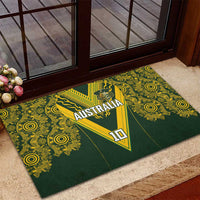 Australia Rugby Custom Rubber Doormat Aboriginal Art Sporty Style - Polynesian Pride