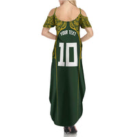 Australia Rugby Custom Summer Maxi Dress Aboriginal Art Sporty Style - Polynesian Pride