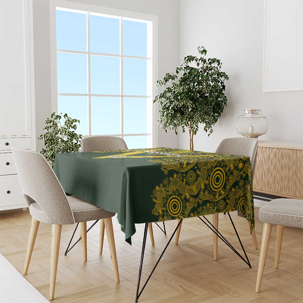 Australia Rugby Custom Tablecloth Aboriginal Art Sporty Style - Polynesian Pride