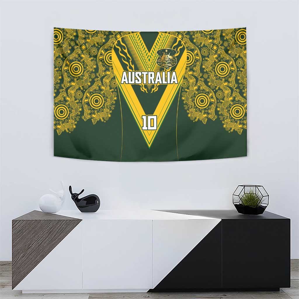 Australia Rugby Custom Tapestry Aboriginal Art Sporty Style - Polynesian Pride