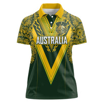 Australia Rugby Custom Women Polo Shirt Aboriginal Art Sporty Style LT03 Female Green - Polynesian Pride