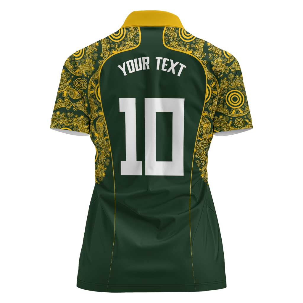 Australia Rugby Custom Women Polo Shirt Aboriginal Art Sporty Style LT03 - Polynesian Pride