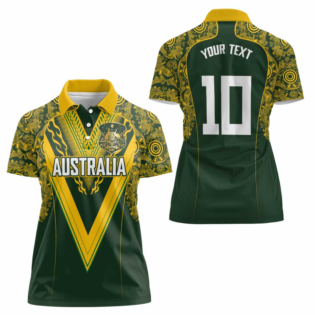 Australia Rugby Custom Women Polo Shirt Aboriginal Art Sporty Style LT03 - Polynesian Pride