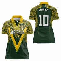 Australia Rugby Custom Women Polo Shirt Aboriginal Art Sporty Style LT03 - Polynesian Pride
