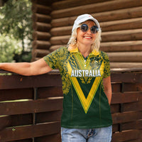 Australia Rugby Custom Women Polo Shirt Aboriginal Art Sporty Style LT03 - Polynesian Pride