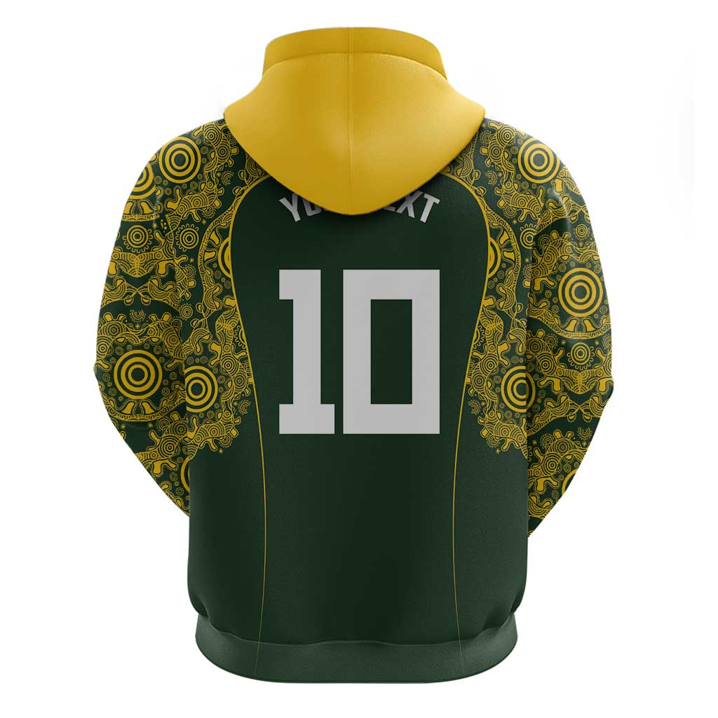 Australia Rugby Custom Zip Hoodie Aboriginal Art Sporty Style - Polynesian Pride