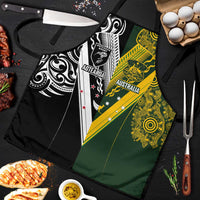 Aotearoa Australia Rugby Apron Maori and Aboriginal Art Sporty Style LT03 Green - Polynesian Pride