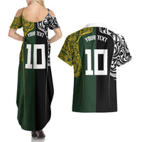 Aotearoa Australia Rugby Custom Couples Matching Summer Maxi Dress and Hawaiian Shirt Maori and Aboriginal Art Sporty Style LT03 - Polynesian Pride