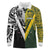 Aotearoa Australia Rugby Custom Long Sleeve Polo Shirt Maori and Aboriginal Art Sporty Style - Polynesian Pride
