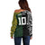 Aotearoa Australia Rugby Custom Off Shoulder Sweater Maori and Aboriginal Art Sporty Style - Polynesian Pride