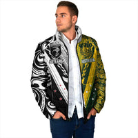 Aotearoa Australia Rugby Custom Padded Jacket Maori and Aboriginal Art Sporty Style - Polynesian Pride