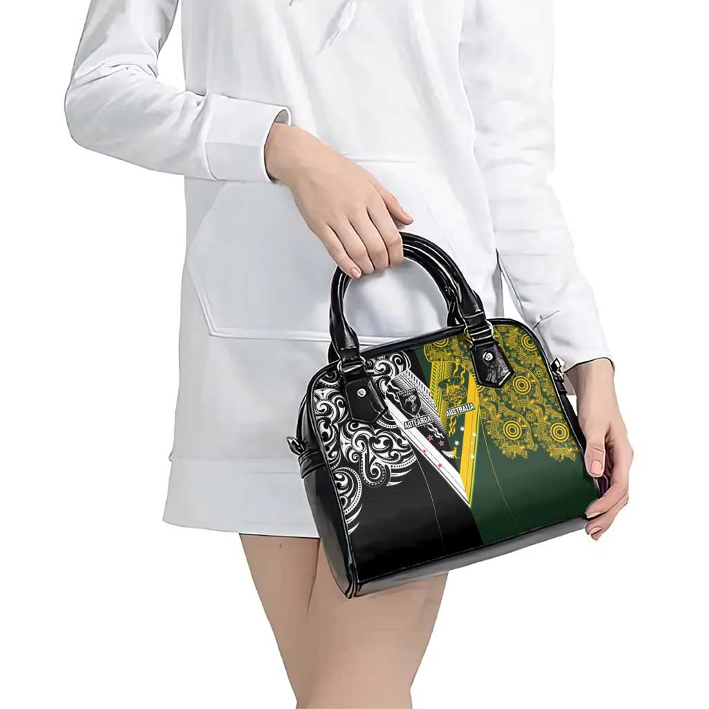 Aotearoa Australia Rugby Shoulder Handbag Maori and Aboriginal Art Sporty Style - Polynesian Pride