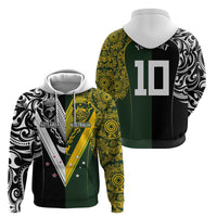 Aotearoa Australia Rugby Custom Zip Hoodie Maori and Aboriginal Art Sporty Style - Polynesian Pride