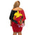 Papua New Guinea Off Shoulder Short Dress Birds Of Paradise Mix Tropical Flower Polynesian Pattern LT03 - Polynesian Pride