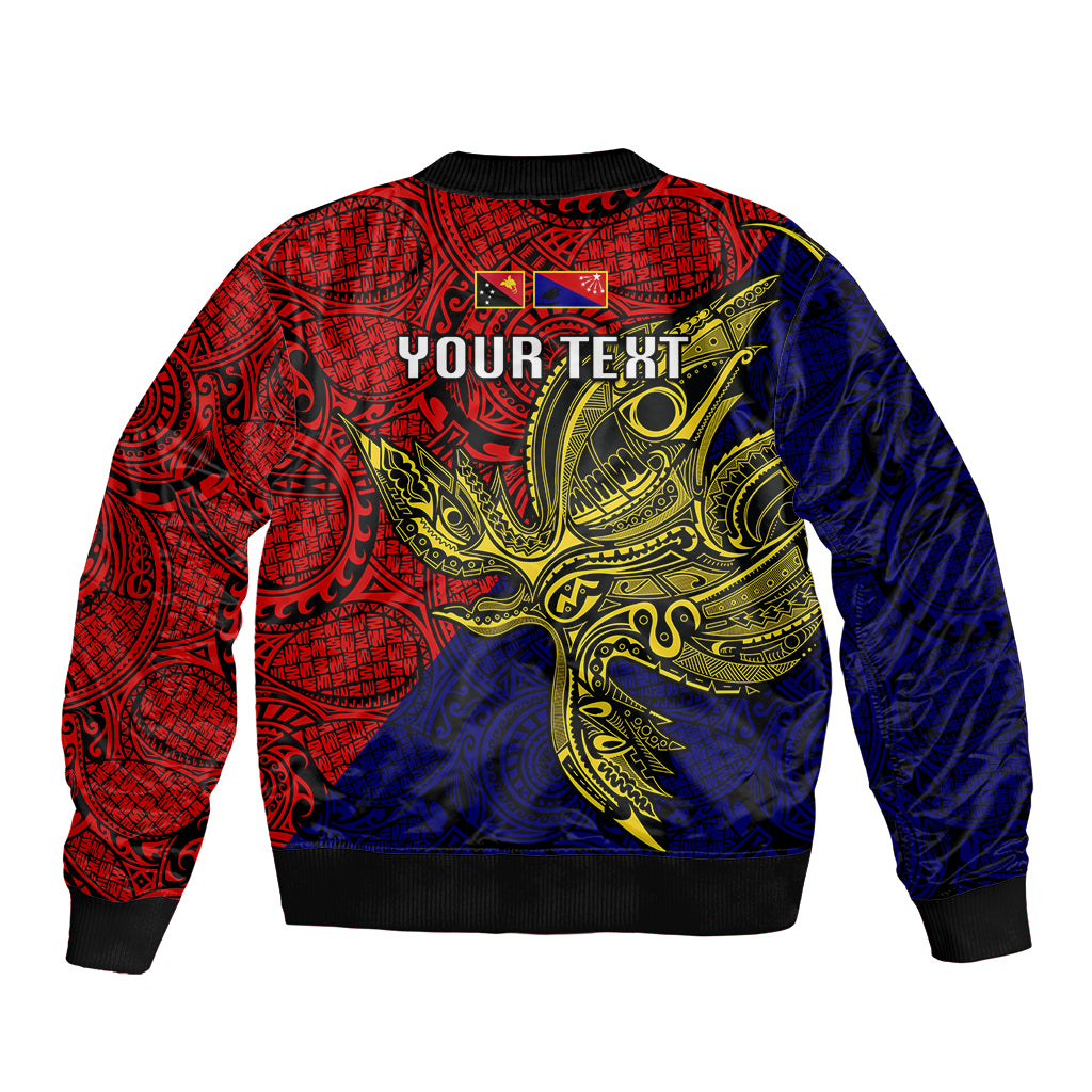 Custom Papua New Guinea Central Province Bomber Jacket PNG Birds Of Paradise Polynesian Arty Style LT03 - Polynesian Pride