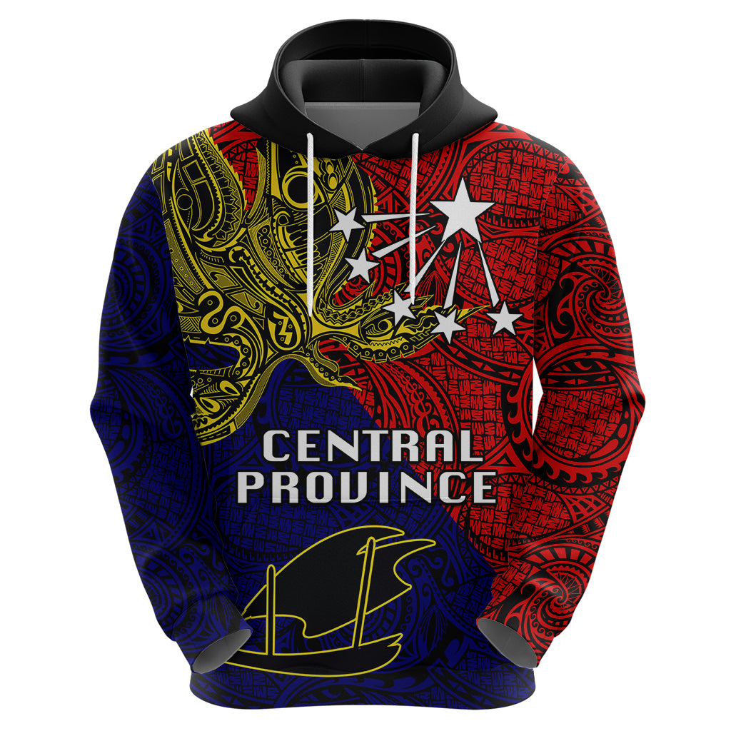 Custom Papua New Guinea Central Province Hoodie PNG Birds Of Paradise Polynesian Arty Style LT03 - Polynesian Pride