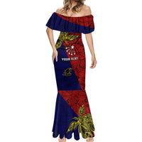 Custom Papua New Guinea Central Province Mermaid Dress PNG Birds Of Paradise Polynesian Arty Style LT03 - Polynesian Pride