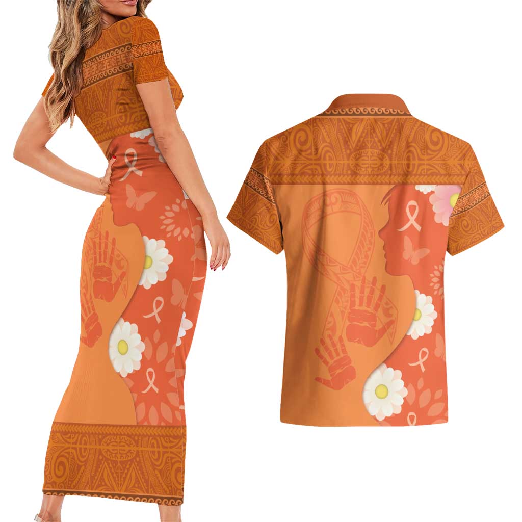 International Day for the Elimination of Violence Against Women Couples Matching Short Sleeve Bodycon Dress and Hawaiian Shirt Polynesian Pattern LT03 - Polynesian Pride