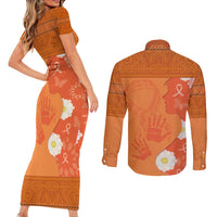 International Day for the Elimination of Violence Against Women Couples Matching Short Sleeve Bodycon Dress and Long Sleeve Button Shirt Polynesian Pattern LT03 - Polynesian Pride