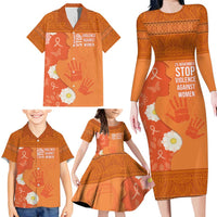 International Day for the Elimination of Violence Against Women Family Matching Long Sleeve Bodycon Dress and Hawaiian Shirt Polynesian Pattern LT03 - Polynesian Pride