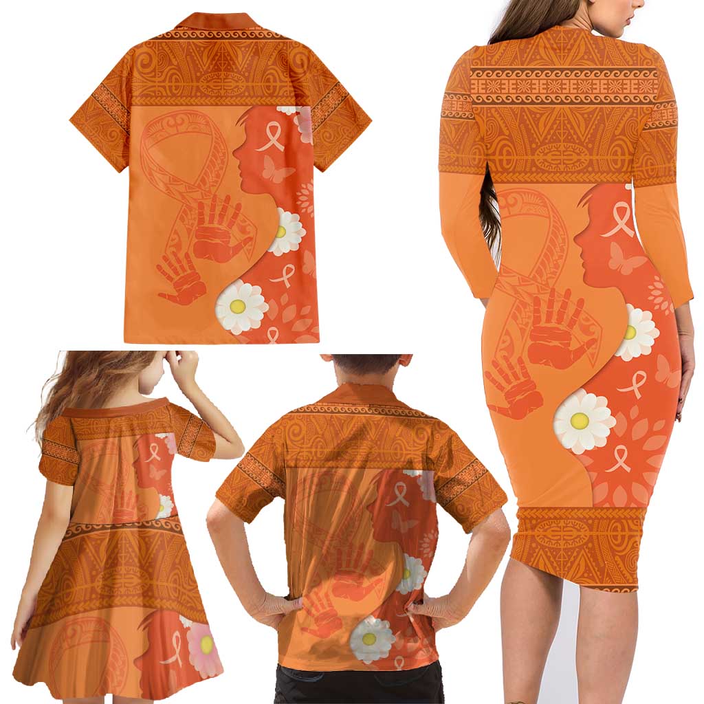 International Day for the Elimination of Violence Against Women Family Matching Long Sleeve Bodycon Dress and Hawaiian Shirt Polynesian Pattern LT03 - Polynesian Pride