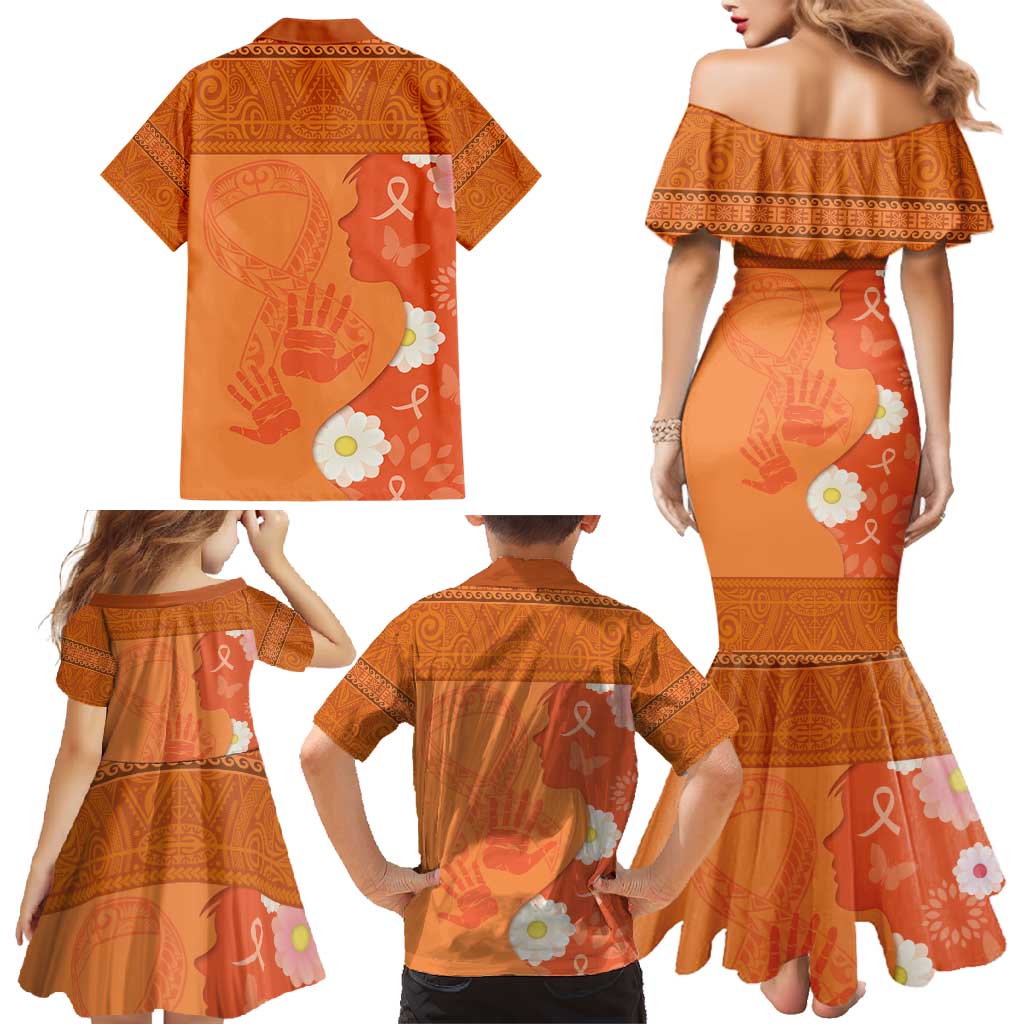 International Day for the Elimination of Violence Against Women Family Matching Mermaid Dress and Hawaiian Shirt Polynesian Pattern LT03 - Polynesian Pride
