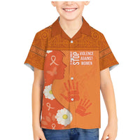 International Day for the Elimination of Violence Against Women Family Matching Mermaid Dress and Hawaiian Shirt Polynesian Pattern LT03 Son's Shirt Orange - Polynesian Pride