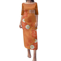 International Day for the Elimination of Violence Against Women Family Matching Puletasi and Hawaiian Shirt Polynesian Pattern LT03 Mom's Dress Orange - Polynesian Pride