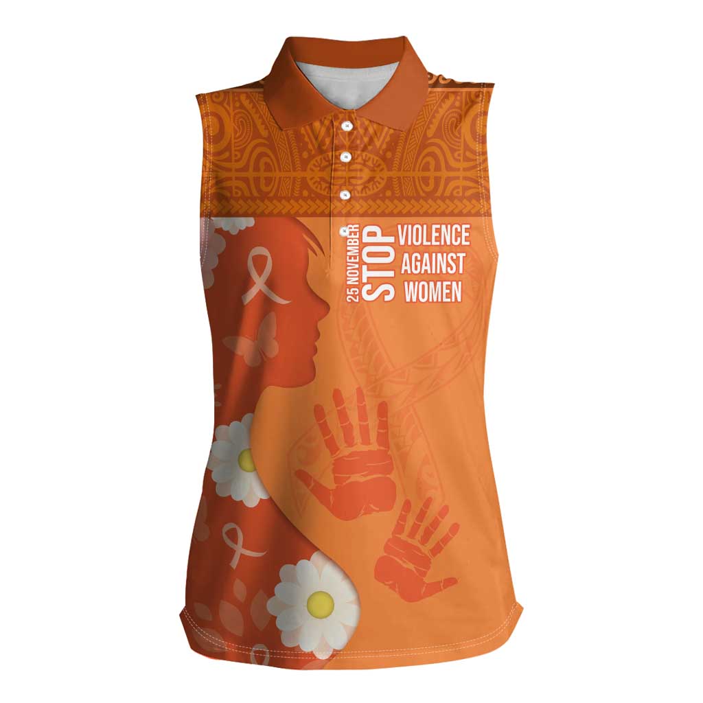 International Day for the Elimination of Violence Against Women Women Sleeveless Polo Shirt Polynesian Pattern