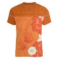 International Day for the Elimination of Violence Against Women Women V-Neck T-Shirt Polynesian Pattern