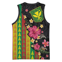 Hawaiian Independence Day Basketball Jersey Kanaka Maoli Symbols With Tapa Motifs and Tropical Plants LT03 - Polynesian Pride