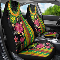Hawaiian Independence Day Car Seat Cover Kanaka Maoli Symbols With Tapa Motifs and Tropical Plants LT03 - Polynesian Pride