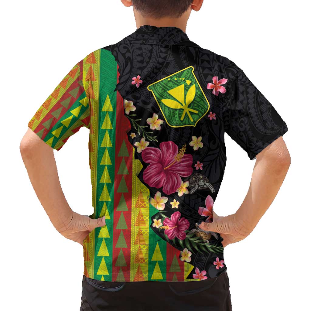 Hawaiian Independence Day Family Matching Off Shoulder Maxi Dress and Hawaiian Shirt Kanaka Maoli Symbols With Tapa Motifs and Tropical Plants LT03 - Polynesian Pride