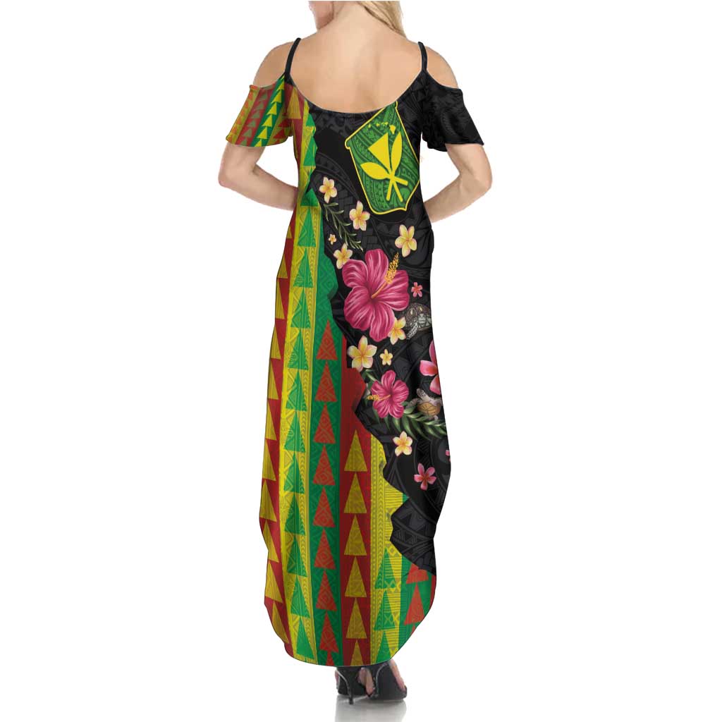 Hawaiian Independence Day Family Matching Summer Maxi Dress and Hawaiian Shirt Kanaka Maoli Symbols With Tapa Motifs and Tropical Plants LT03 - Polynesian Pride